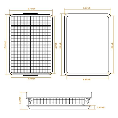 13x9.6 Inch Stainless Steel Air Fryer Basket For Oven Toaster Oven