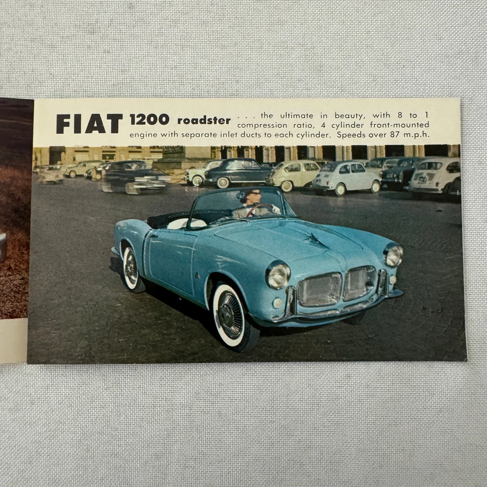 Folheto de vendas de carros Fiat catálogo Fiat 600 1200 Roadster 600 Multipla 1100 Canadá - Imagem 4 de 4