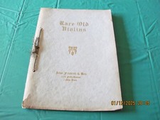 John Friedrich Bro. "Rare Old Violins" 1923 Rare Violin Catalogue