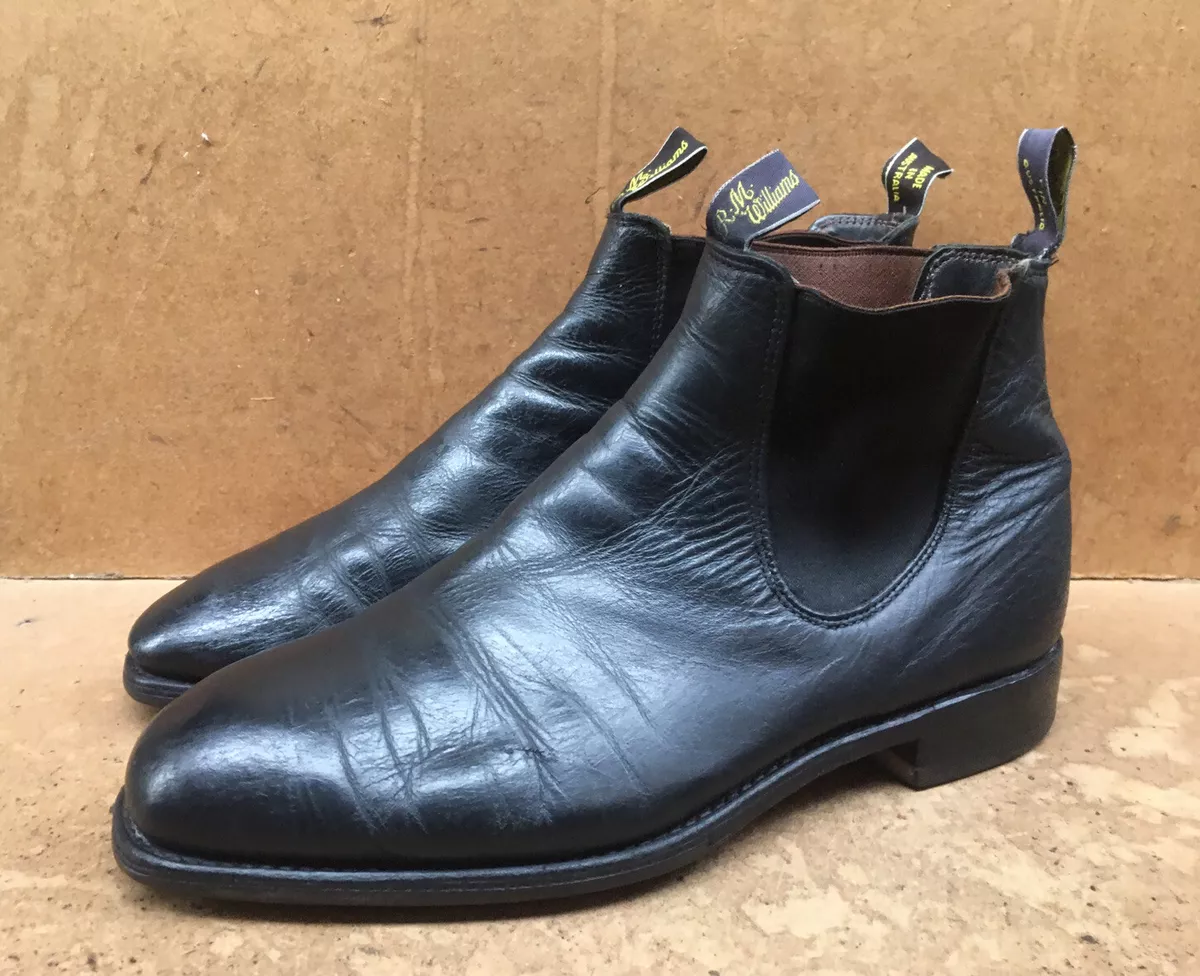 Rm Williams Craftsman Pull On Black Men s Boot Size Uk 11.5 G H