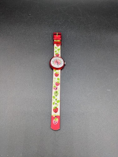 Flik-Flak Swatch Kids Strawberry Armband rot grün Kinderuhr