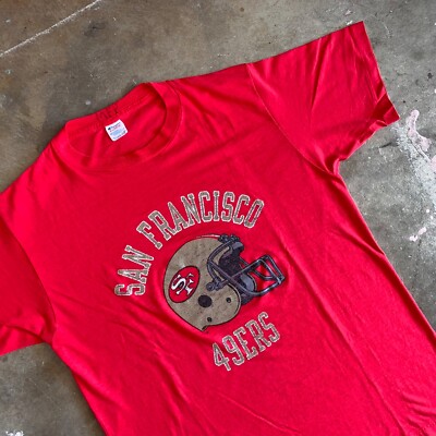 80s VINTAGE SAN FRANCISCO 49ERS FOOTBALL T-SHIRT MEN SZ L CHAMPION