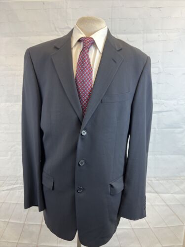 VINTAGE Givenchy Men's Dark Navy Blue Solid Wool Blazer 42L $1,295 - Picture 1 of 14