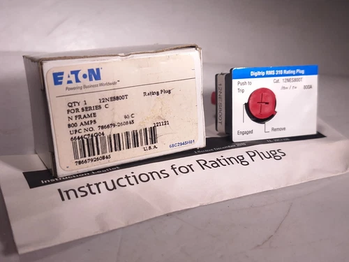 EATON 12NES800T CIRCUIT BREAKER RATING PLUG FOR SER C N FRAME 800A - 2 AVAILABLE