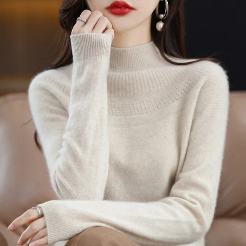 Strick Damen Winter Wolle Kaschmir Strick Pullover Oberteil Pulli Frühling Base Shirt - Bild 9 von 24