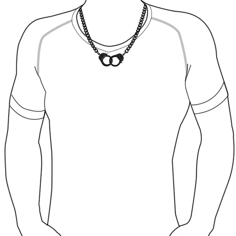 Collar Esposas Hombre Motociclista Punk Rock Dorado Negro Plateado Acero Inoxidable Foto 4 de 4