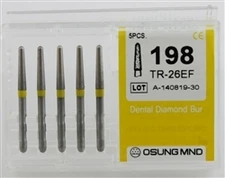Dental Diamond Burs, Extra Fine Grit Multi-Use, 5 Pcs/Pk [198TR-26EF]