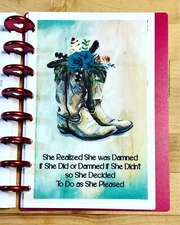 Boots Feather Flower Quote DASHBOARD 4 use w/ TUL/Arc (8 disc) Planner