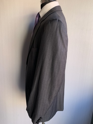 ⭐️ OXXFORD CLOTHES GRAY STRIPE SPORT COAT JACKET 48 ⭐️ - Picture 2 of 10