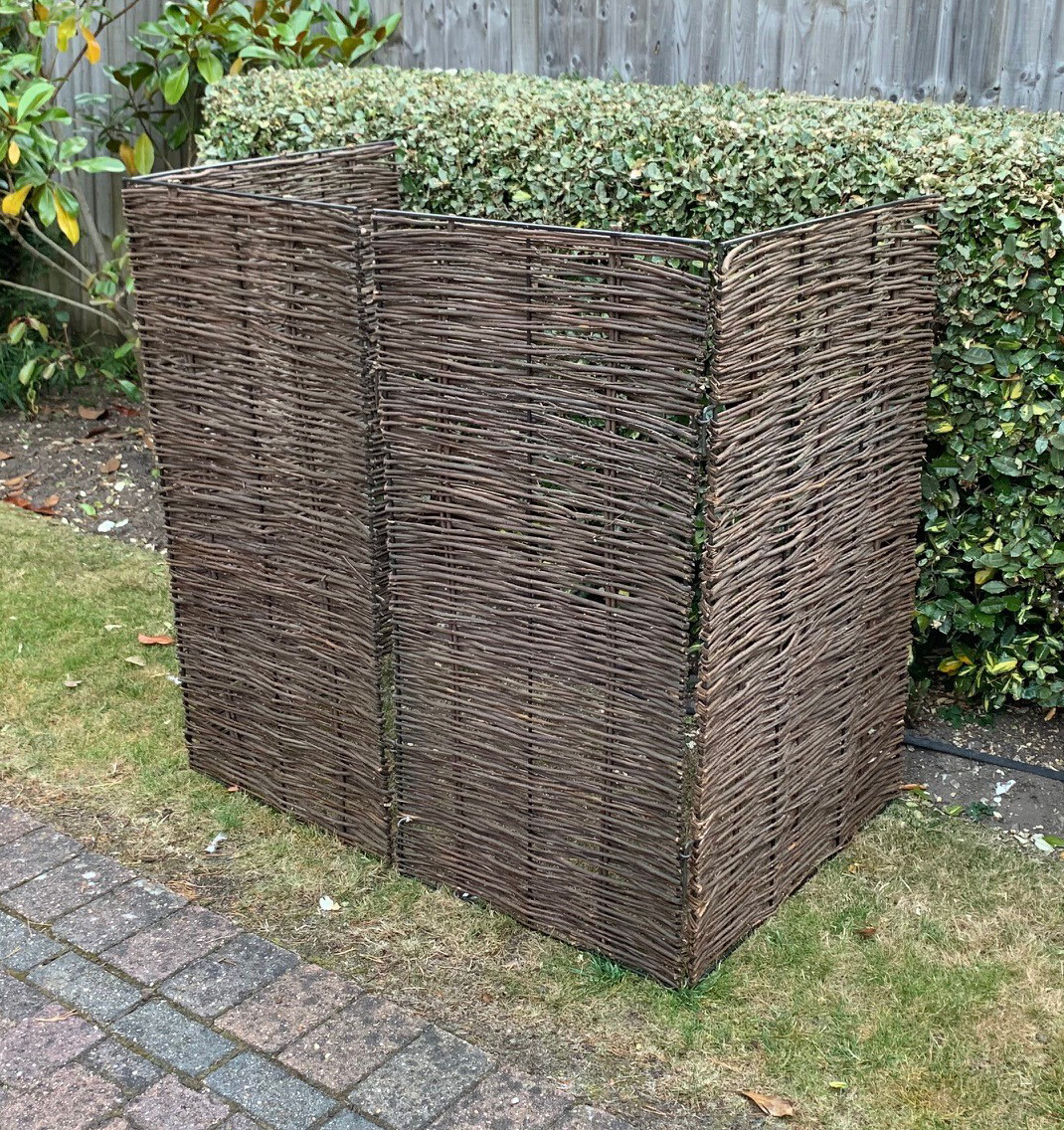 Wheelie Bin Screens Single Double Triple Garden Stores Willow Rattan