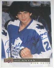 RICK VAIVE SIGNED 20-21 UPPER DECK UD CANVAS LEGENDS MAPLE LEAFS CARD AUTOGRAPH!