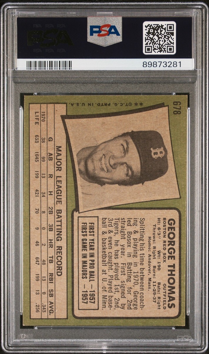 1971 Topps #678 George Thomas - PSA 6 | eBay