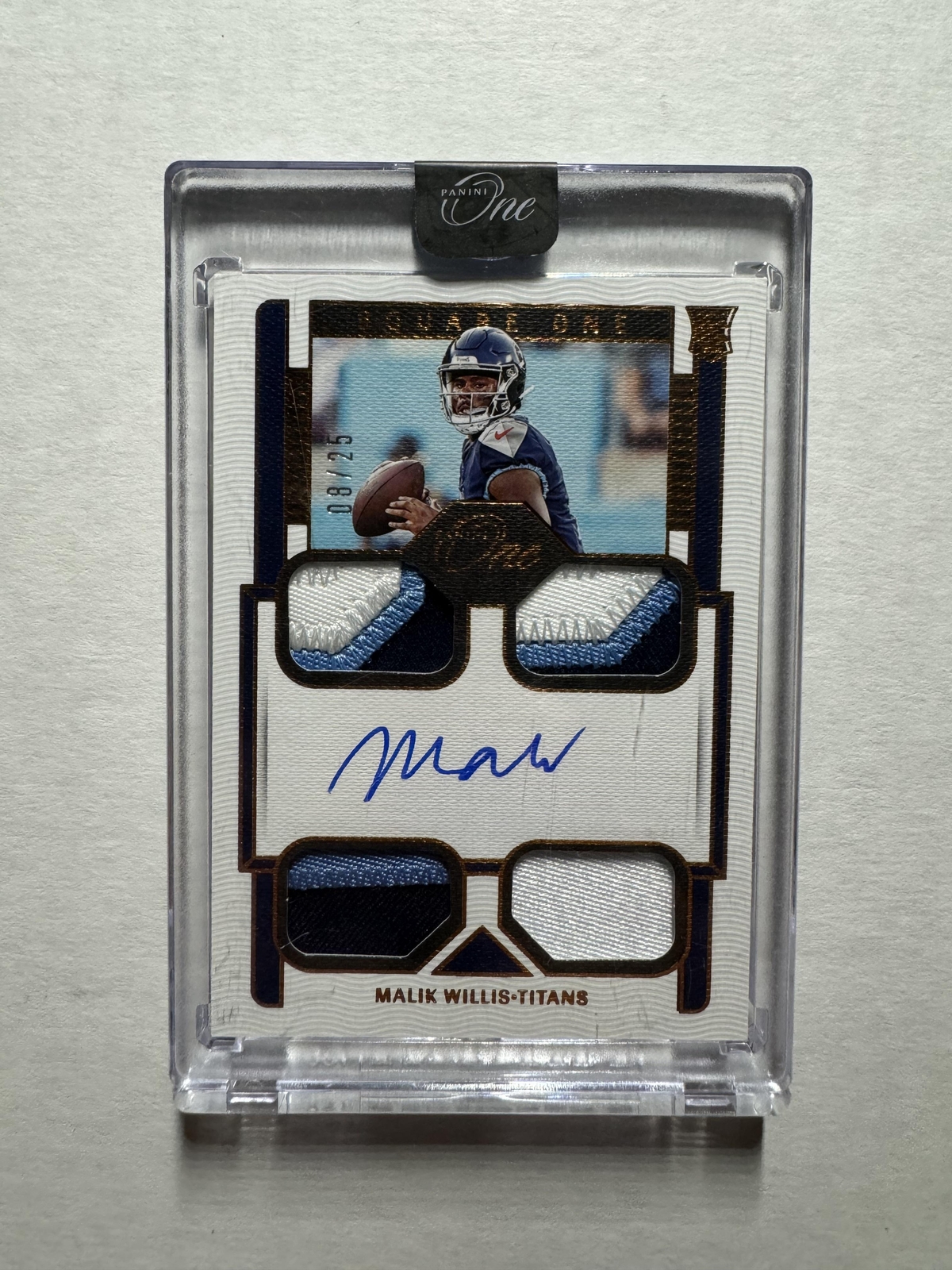 Malik Willis Panini One #80 Square One Autograph-Bronze