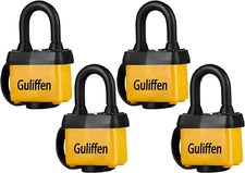 Weatherproof Laminated Padlock with Key,4 Pack Outdoor Pad Locks with Same Key f