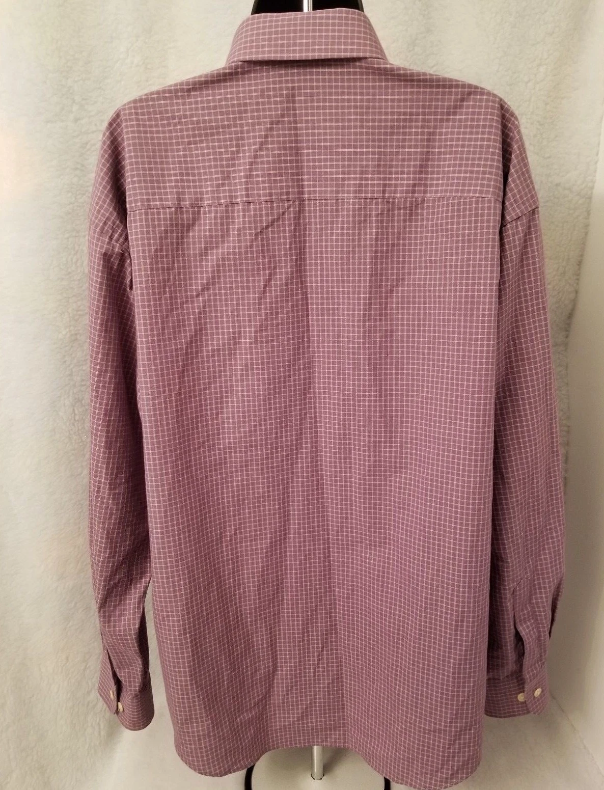 SAINT LAURENT (YSL) Camicia uomo Yves Saint Laurent taglia 17 34 35 XL X grande viola bianca a quadri