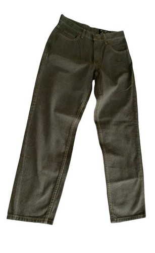 Vintage Eddie Bauer Jeans Damen Gr. 6P grau braun Mom Straight Tapered strukturiert