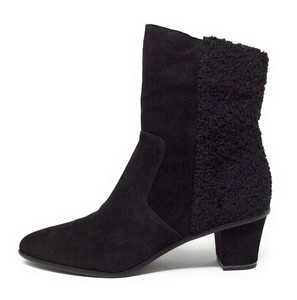 Lori-Goldstein-Collection-Womens-Coralie-Mid-Calf-Boots-Black-Suede-Size-8-M-US