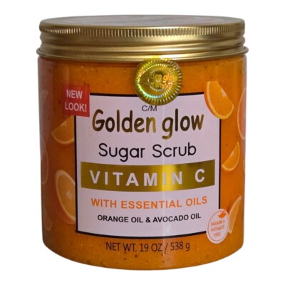 Golden GLOW Vitamin C Sugar Scrub With Essential Oils.
