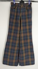 Levi's Sta Prest Pants Womens Unisex 27 x 33 Vintage Plaid Flared High Waist