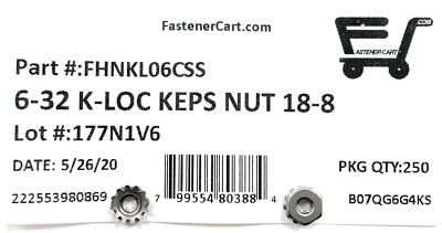 Locking Nuts Stainless Steel Keps K Lock Nuts #10-32 UNF - Qty 100, 18-8 Grade By Albany County 10 32 Nutsert - Foto 4