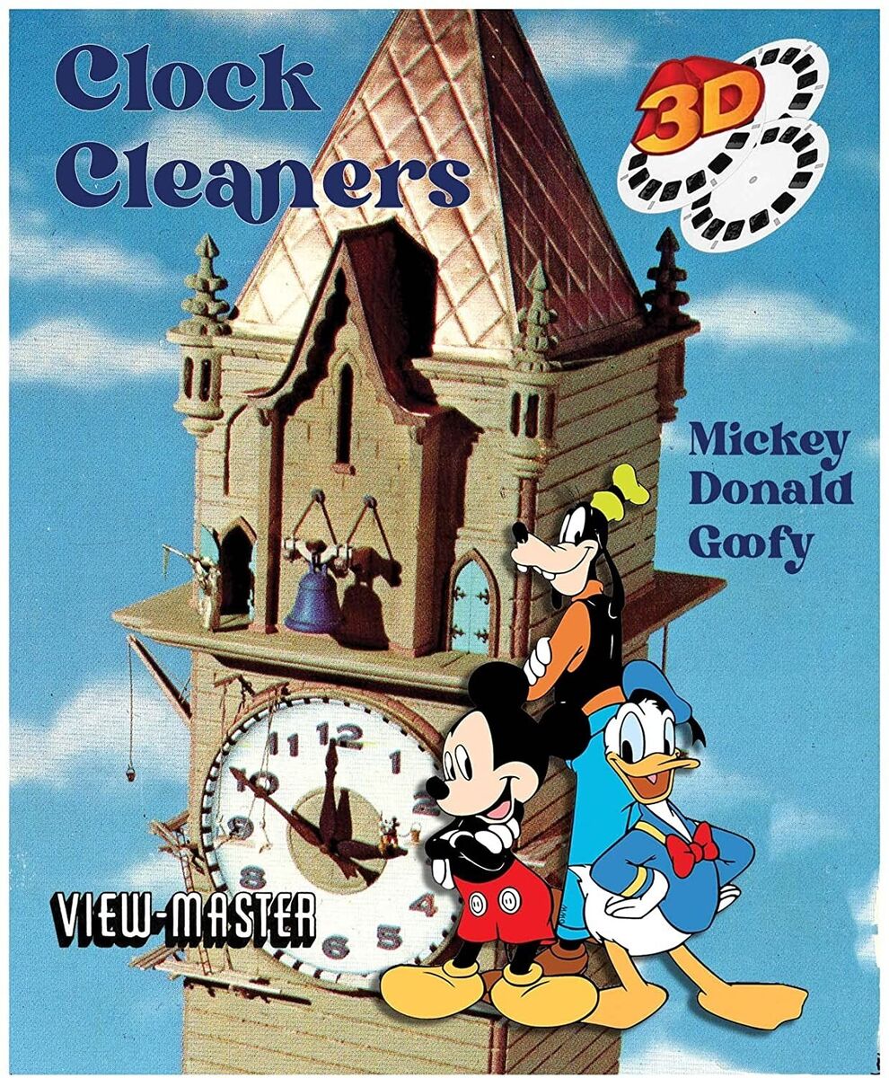 Clock Cleaners - Mickey Mouse, Donald Duck, Goofy - ViewMaster - 3 Reels Set