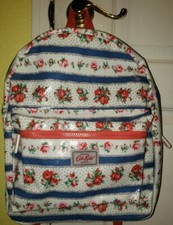 Image of CATH KIDSTON LONDON Cath Kids Pocket Backpack Roses and Blue Stripes Full Size