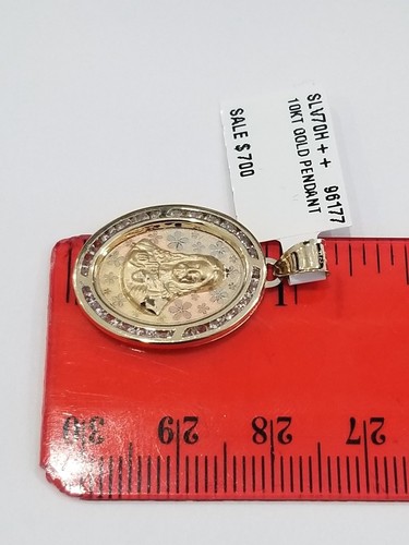 Small Tiny 10k 3 Color Gold Jesus Religious CZ Charm Pendant For Necklace Chain - Bild 7 von 8