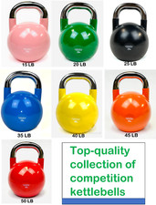 NEW Competition Kettlebell Professional Grade for Fitness 15-50LB Color-Coded