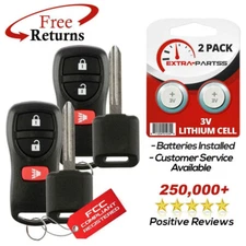 2 New Replacement Keyless Entry Key Remote Fob + Ignition Car Key for Nissan
