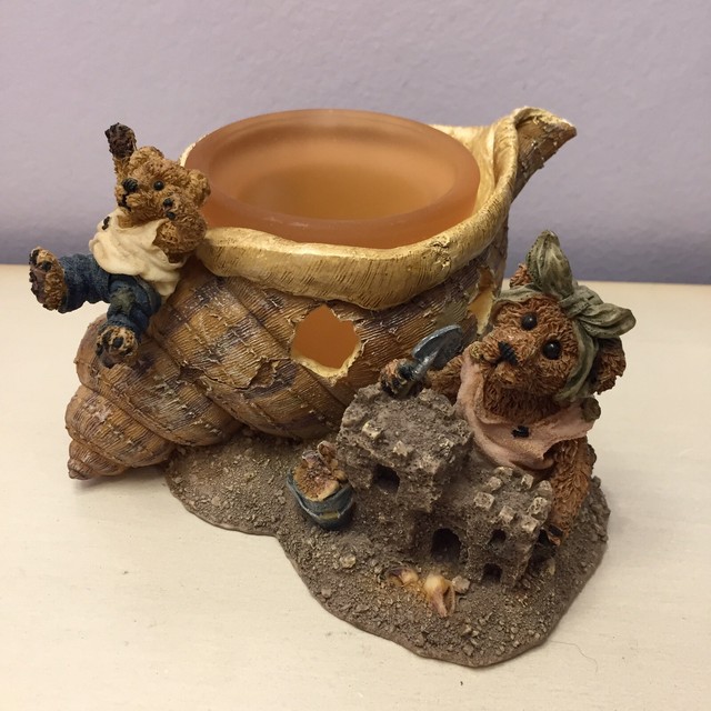 Boyds Bears Bearstone 1998 BAILEY & HUCK Candle Holder SEASHELL