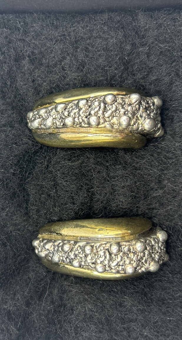 Ancienne Paire De Boucles D'oreilles Clips En Argent Massif - Marque Le Titski - Vintage, élégant, En Bon état