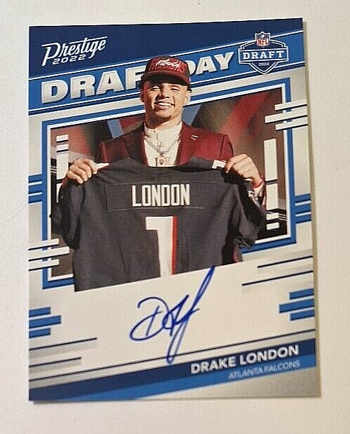 2022 Panini Prestige Draft Day Signatures #DDS-DL Drake London Rc Auto Falcons