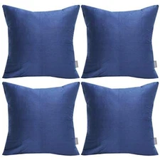  4-Pack 100% Cotton Comfortable Solid Decorative 16x16 inch/ 40x40cm Dark Blue