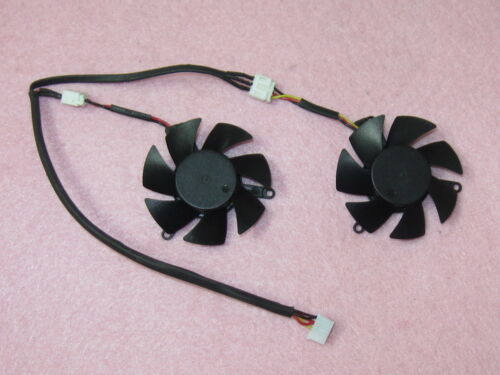 Pair Fans Cooler Fan For MSI R6450 R6570 R6670 FY04510H12SFA FY04510H12SAA 45mm - Picture 1 of 2