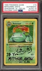 1999 Pokemon Venusaur #15 Holo 1st Edition Base Signed/Sketch by Arita - Auto 10