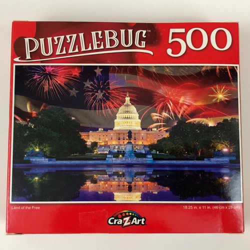 Puzzlebug Jigsaw Puzzle 500 PC Land of the Free Capitol Hill USA Flag 18.25 x 11 - Picture 6 of 10