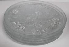 TIARA PONDEROSA PINE LOT of 4 LUNCHEON PLATES 8 inch MINT CONDITION CLEAR GLASS