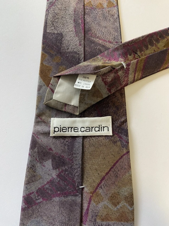 PIERRE CARDIN Vtg Abstract Polyester NECKTIE TIE - Image 2 of 2