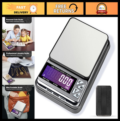 Digital Pocket Coin Scale 600g x 0.01g - Jewelry & Gold Silver Weight Scale, 7 U