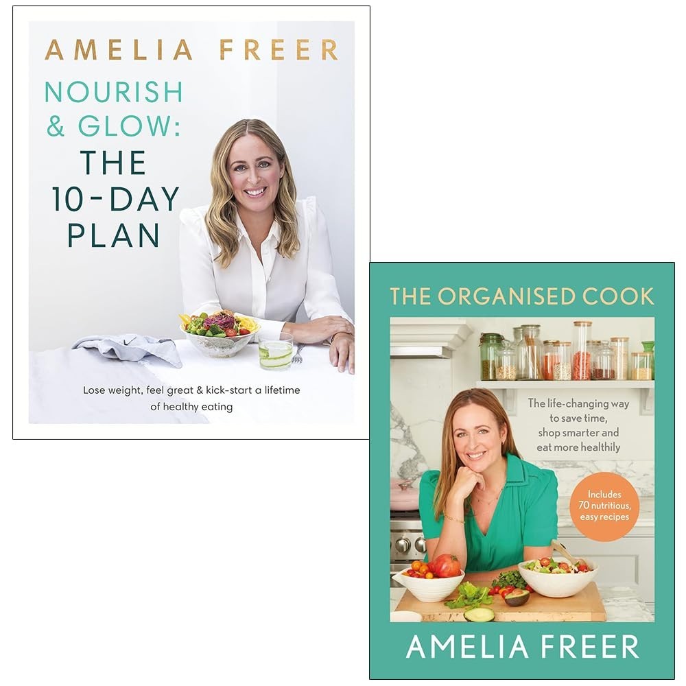 Amelia Freer Collection 2 Books Set Organised Cook HB, Nourish Glow 10-Day Plan