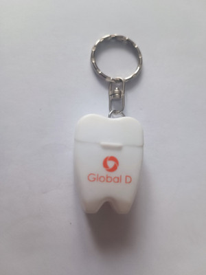 Schlüsselanhänger Zahnarzt Molarenzahn Innenzahn GLOBAL D Keychain Vintage