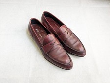 Prada Loafers Red Men US 10 UK 9 Leather Dress Shoes Slip On Designer Italy