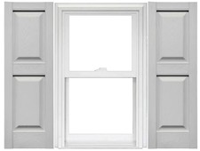 Mid America Raised Panel Vinyl Shutters 1 Pair - 14.75 x 55 030 Paintable