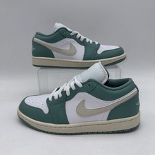 Nike Women's Size 9 Air Jordan 1 Low (DC0774 138) White/Green Basketball Sneaker