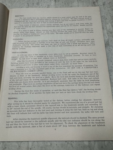 OME Operator Manual Parts List Bradford Metalmaster Lathe Machine Tool Company - Picture 2 of 3