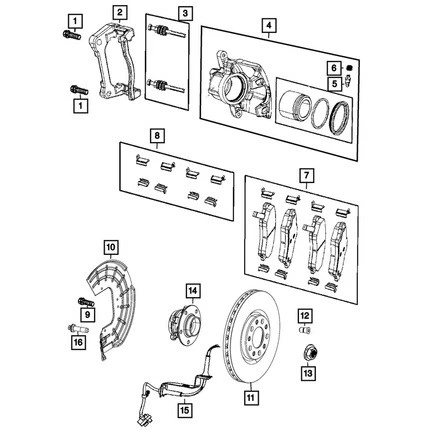 Комплект пружин дискового тормоза Mopar 68346904AA для компаса 2017 2022 года для Jeep - Изображение 2 из 4