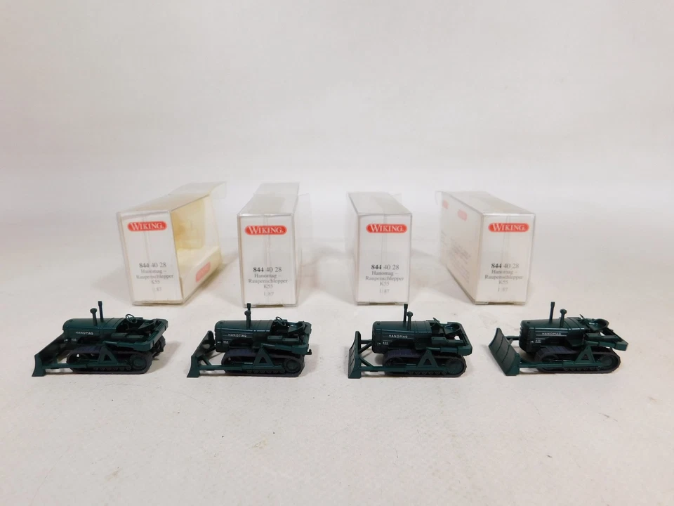 4X Wiking H0 1:87 884 40 28 Trattore Cingolato Hanomag K55 Mint+Box #DW780-0,5 - Immagine 2 di 4
