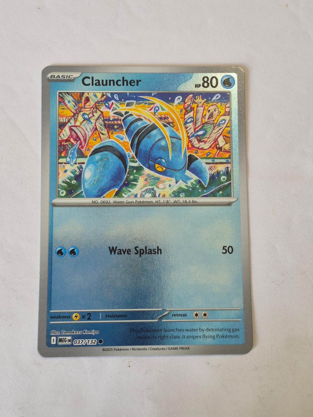 Clauncher 037/132 Common Mega Evolution Pokemon Reverse Holo Near Mint