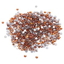SS6/1440Pcs Glass Diamante Rhinestone, Man Made Gems, Orange