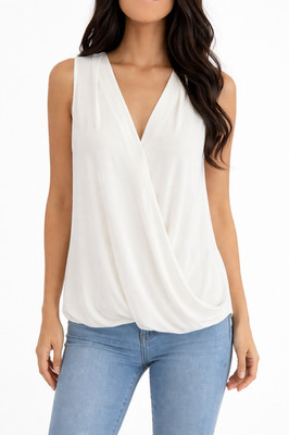 Blouse Oui white 34 38 women's shirt tunic summer top shirt sleeveless New